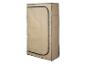 Armoire de rangement portable en tissu beige avec fermeture éclair.