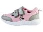 Des baskets Minnie Mouse roses avec une semelle blanche.