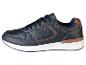Chaussures de sport pour homme bleu marine avec des détails marrons.
