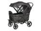 Chariot pliable gris foncé avec capote et grandes roues