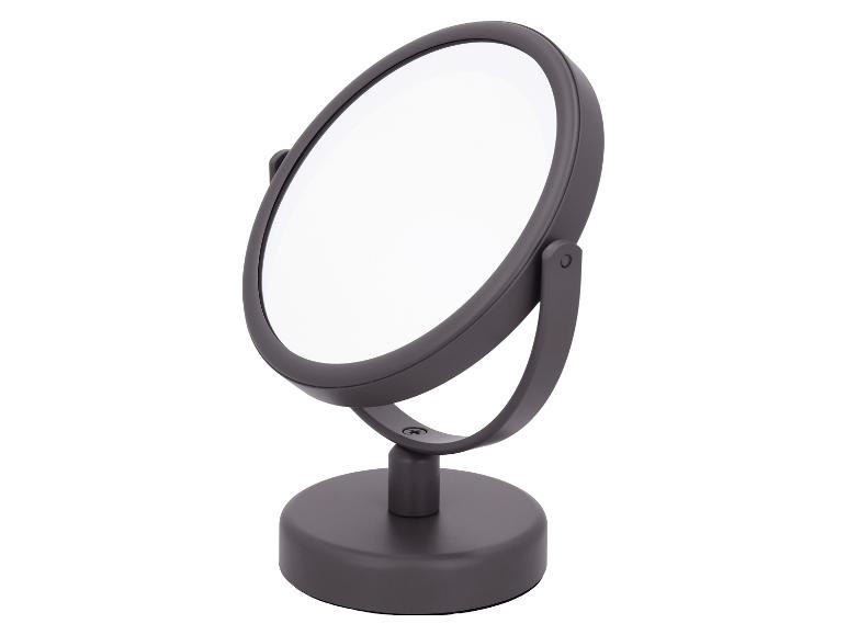 Miroir de courtoisie rond gris foncé avec support