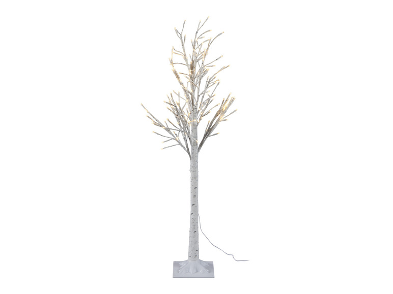 Un arbre de bouleau artificiel blanc avec des lumières.