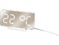 Réveil numérique avec affichage miroir indiquant la température