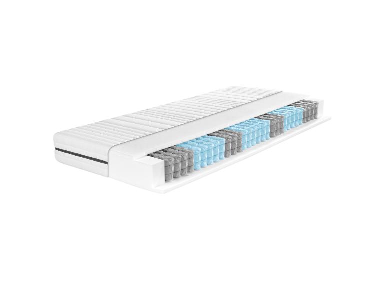 Un matelas avec des ressorts ensachés exposés.