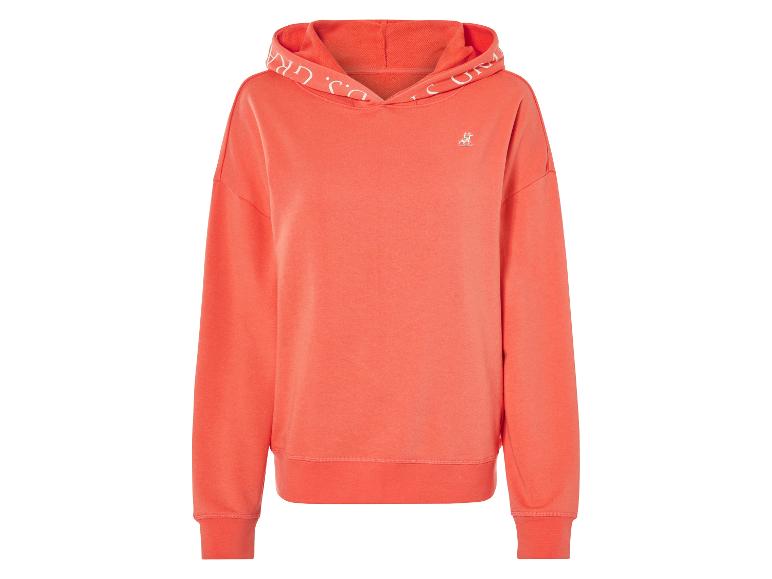 Sweat-shirt à capuche corail avec logo brodé.