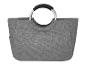 Sac de courses gris avec poignées métalliques et poignée noire