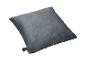 Coussin chauffant gris en velours avec interrupteur.