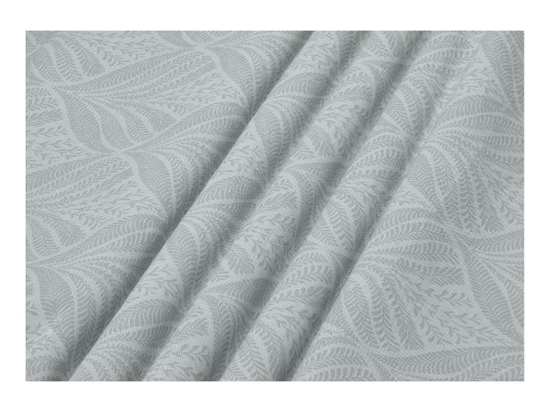 Tissu gris clair avec un motif de feuilles de fougère.