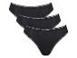 Lot de trois culottes noires avec bordure en dentelle blanche.