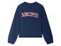 Un sweat-shirt bleu marine à manches longues avec l'inscription 'Bonjour'