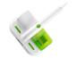 Un nettoyeur vapeur Cleanmaxx blanc et vert avec une poignée