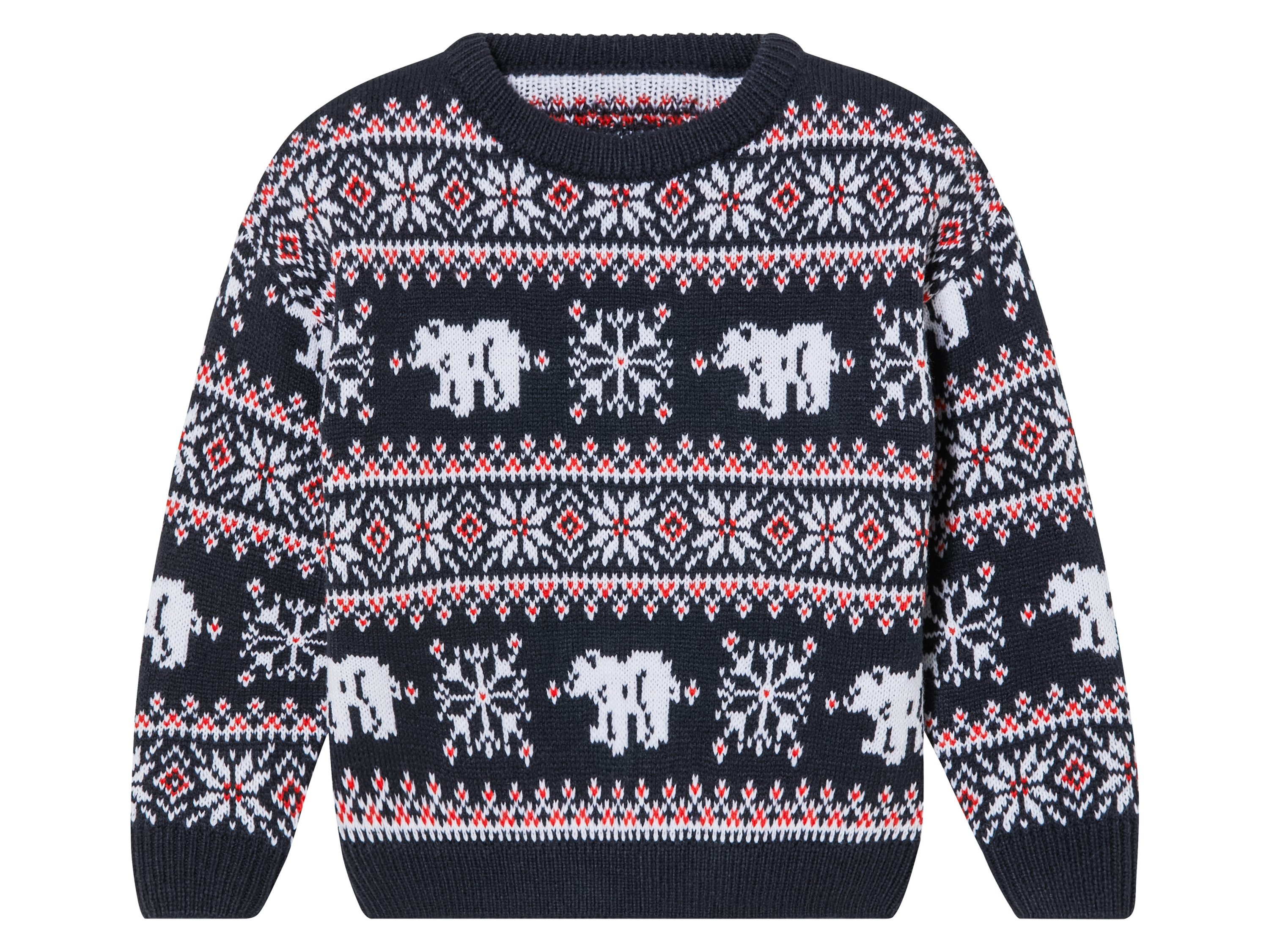 lupilu® Pull en maille petit garçon (2-4 ans, bleu marine/blanc)