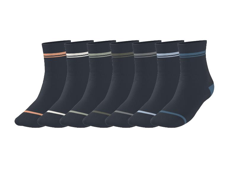 7 paires de chaussettes homme bleu marine à rayures colorées