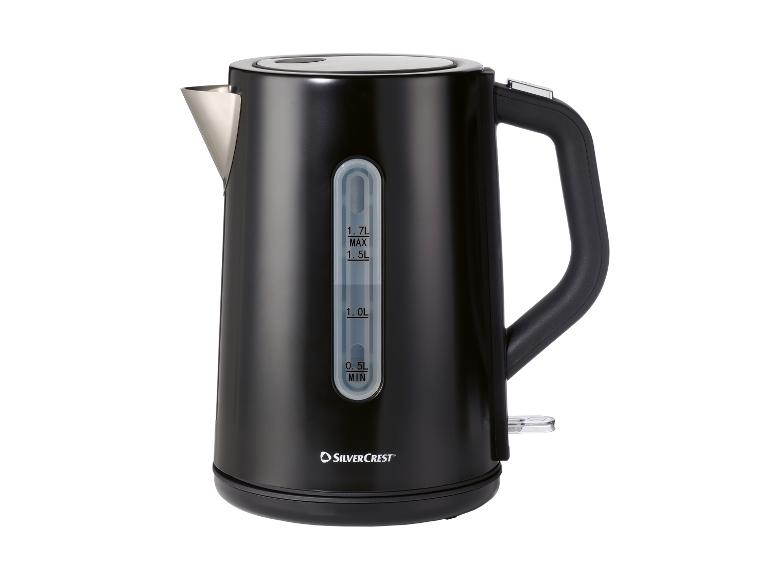 Bouilloire électrique noire SilverCrest de 1,7 L avec indicateur de niveau d'eau