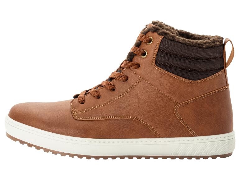 Bottines en cuir marron avec semelle blanche