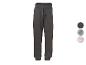 Pantalon de jogging gris foncé avec cordon de serrage, présenté avec deux options à motifs.