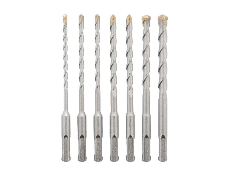 Huit forets de différentes tailles avec des queues SDS-plus.