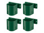 Quatre supports muraux verts de Parkside pour accrocher des outils.