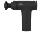 Pistolet de massage noir avec embout rond et poignée texturée.