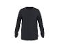 T-shirt Henley noir à manches longues avec trois boutons au col.