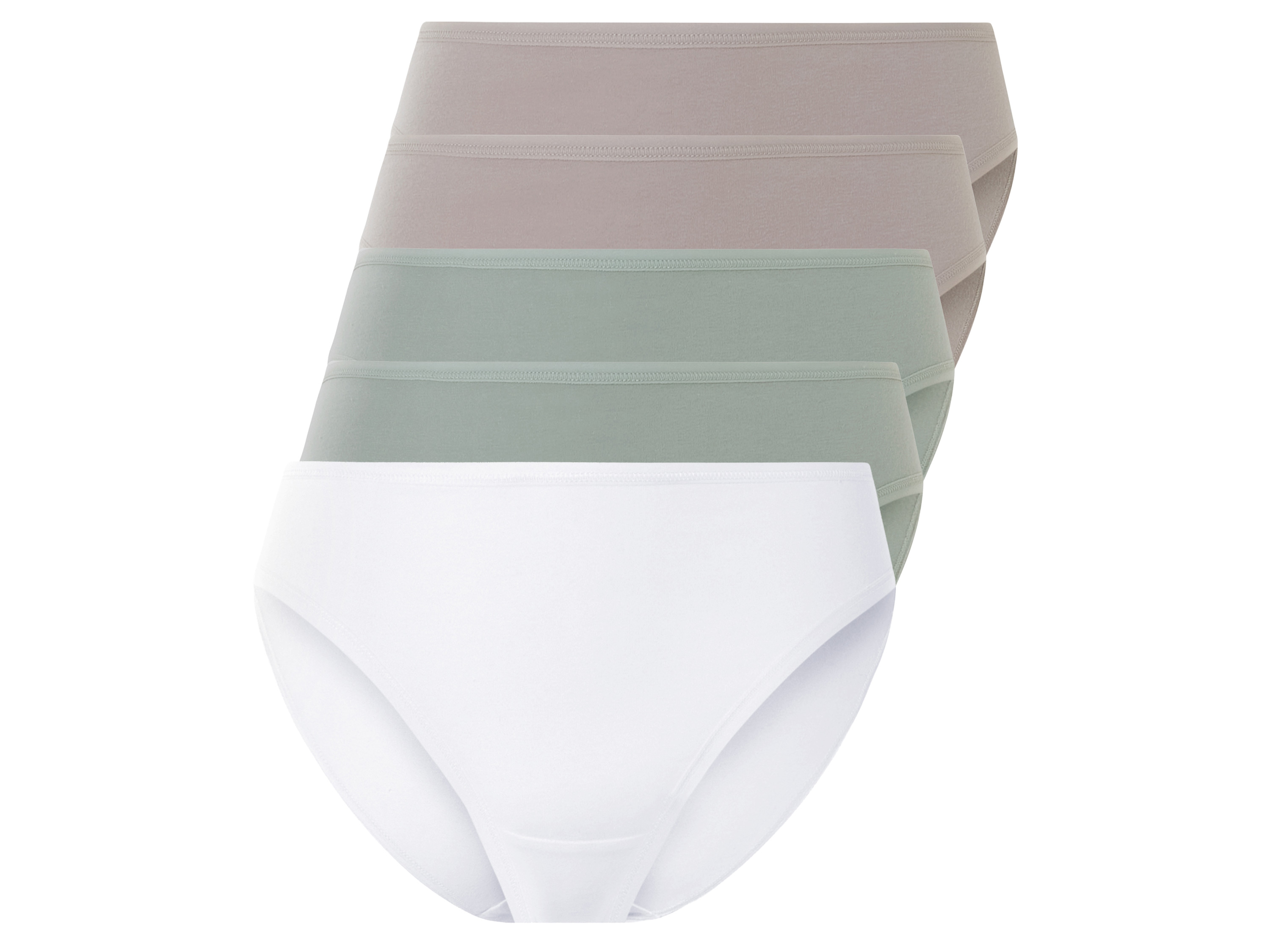 esmara® Lot de 5 slips femme (gris/mint/blanc, M(38/40))
