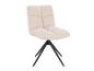 Chaise de salle à manger beige avec tissu côtelé et base noire