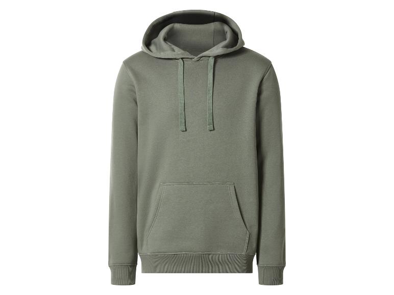 Sweat à capuche vert uni avec cordons et poche avant
