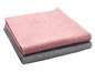 Un chiffon en microfibre rose et gris.