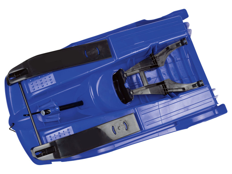 Sled en plastique bleu avec des poignées noires