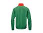 Veste verte avec col orange et texte 'EST. 1996' au dos.
