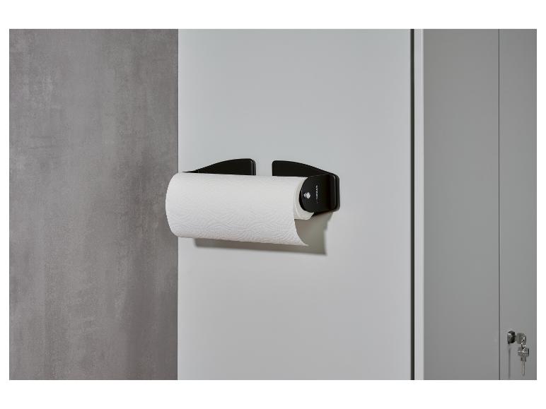 Support mural noir PARKSIDE pour essuie-tout avec un rouleau de papier.