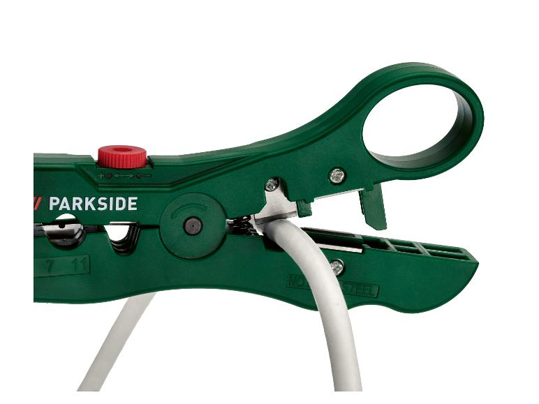Pince à dénuder PARKSIDE verte avec câble blanc