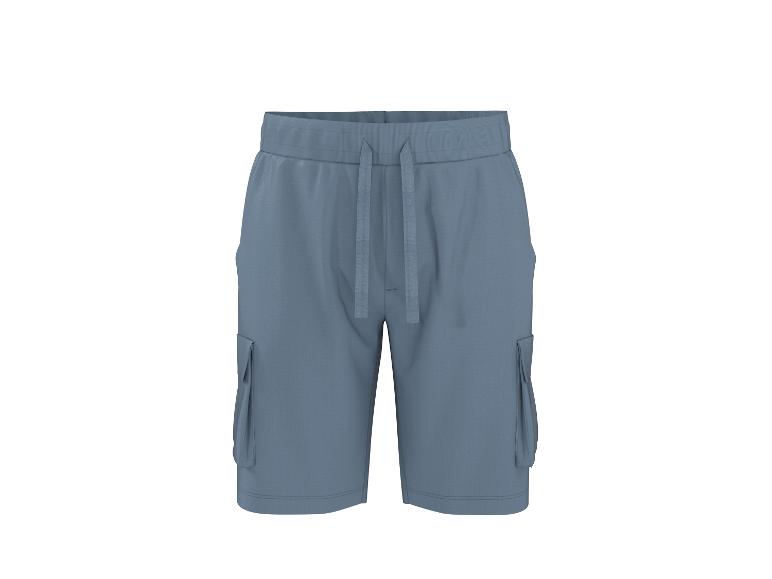 Shorts cargo bleus avec cordon de serrage à la taille