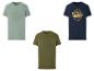 Trois t-shirts vintage : Raw Denim, un vert clair, et deux autres avec des imprimés rétro.