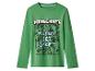 T-shirt vert à manches longues pour enfant Minecraft avec le texte « READY SET CRAFT »