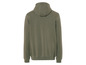 Un sweat à capuche vert.
