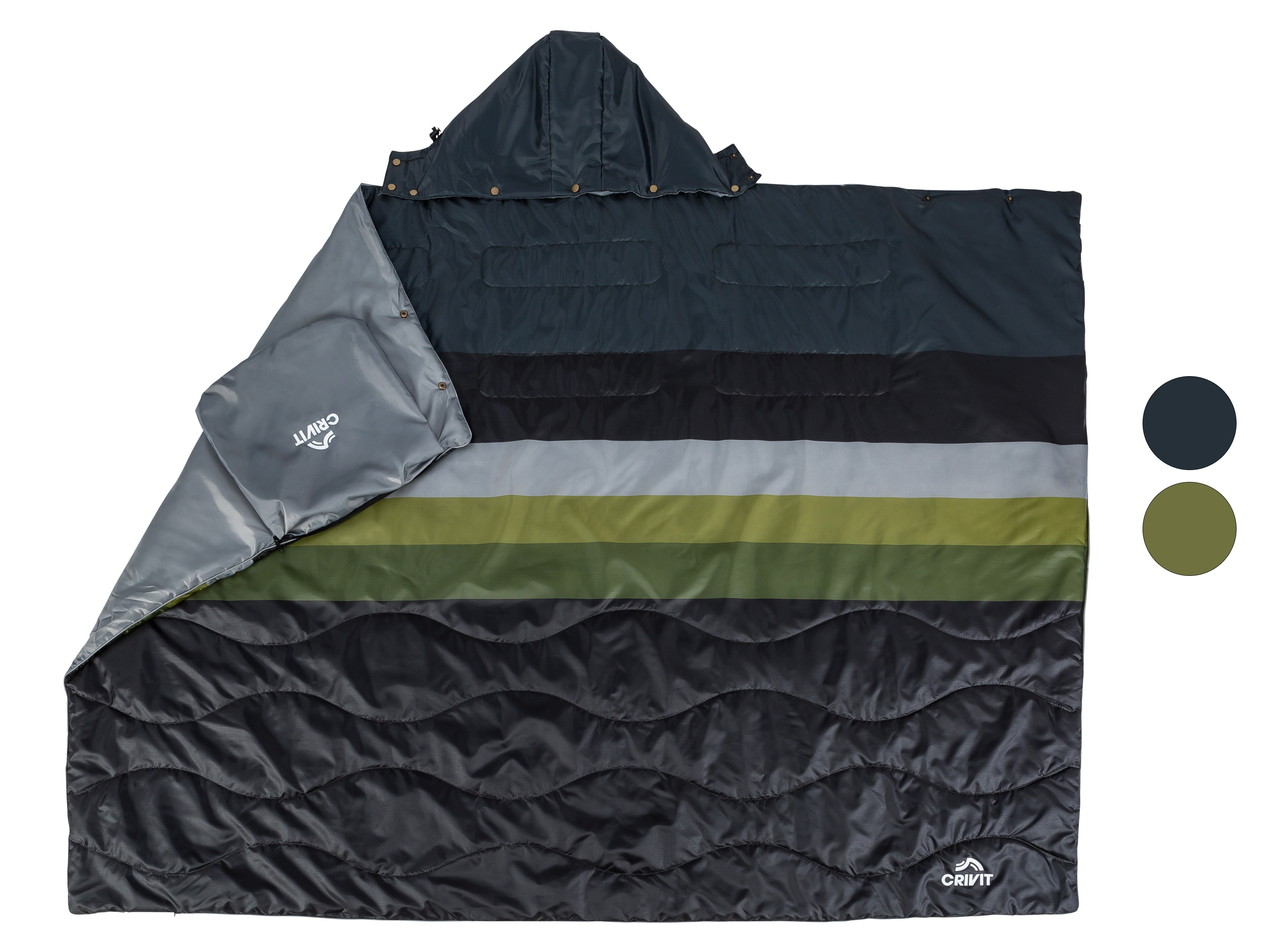 CRIVIT Couverture de camping 3-en-1, avec sac de rangement intégré