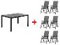 Table et 6 chaises pliantes pour extérieur.