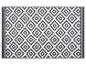 Tapis à motif géométrique gris et blanc