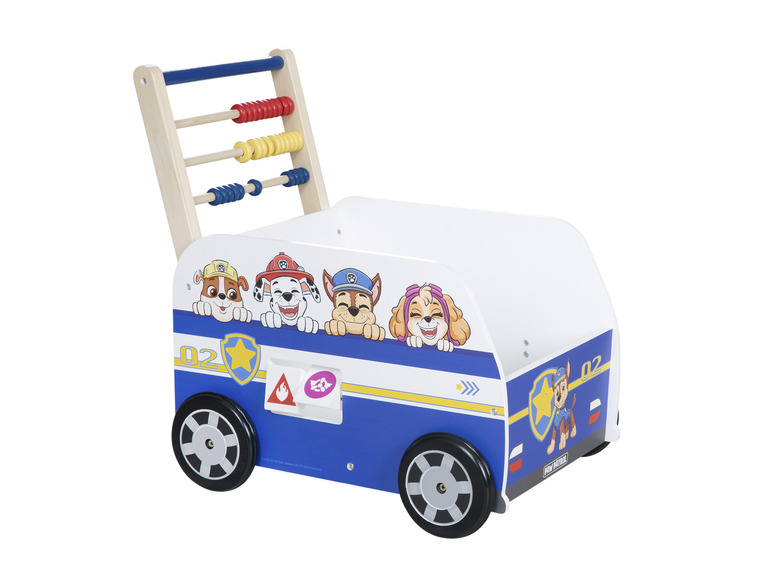 Un chariot de jeu Paw Patrol avec un abaque.
