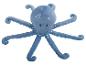 Pieuvre en peluche bleue avec huit tentacules et un visage souriant