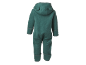 Combinaison polaire enfant vert sarcelle avec capuche et oreilles.