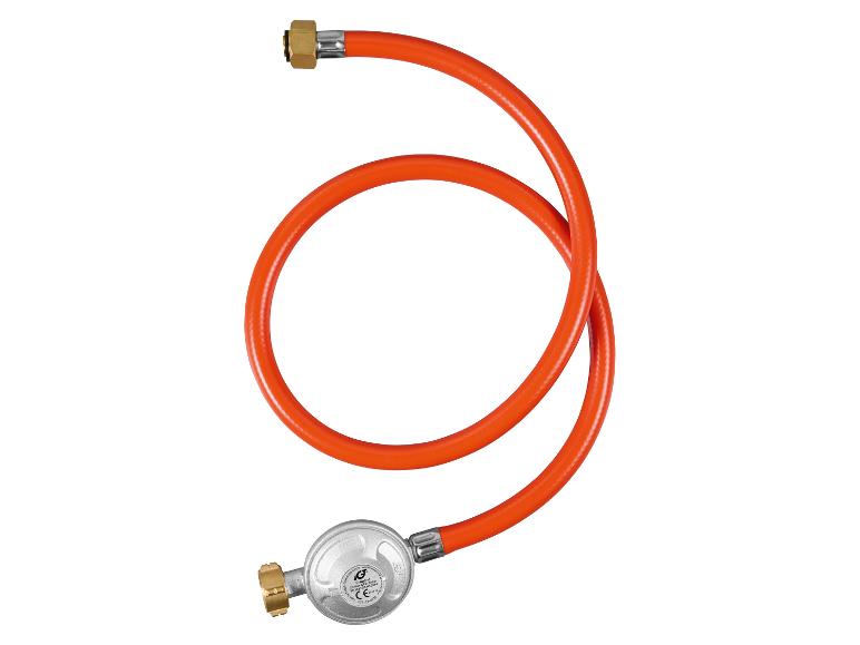 Tuyau de gaz orange avec régulateur pour propane, 37 mbar, capacité 1,5 kg/h.