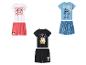 Pyjamas pour enfants avec t-shirts Minnie Mouse, Stitch et Grogu, et shorts assortis.