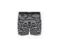 Caleçon boxer rayé pour homme en noir, blanc et rouge