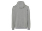Un sweat-shirt gris à capuche.