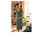 Robe portefeuille vert olive pour femme enceinte.