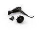 Un sèche-cheveux noir Braun avec accessoires.