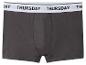 Boxer homme gris foncé avec ceinture blanche portant l'inscription « THURSDAY ».