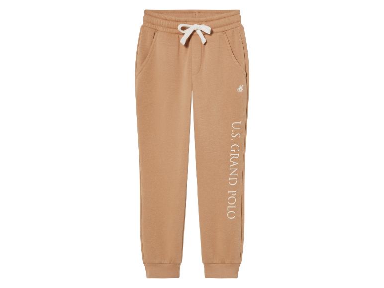 Pantalon de survêtement beige avec le logo U.S. Grand Polo.